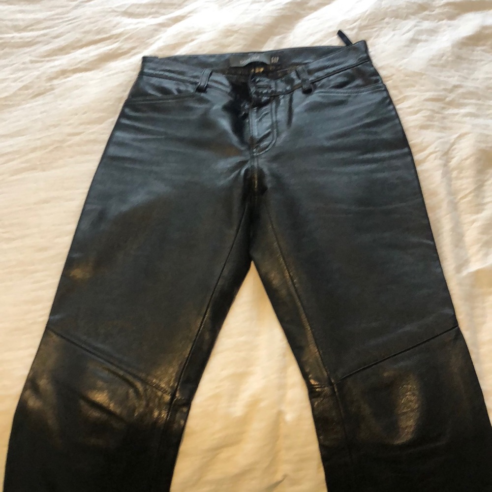 Gap black leather pants